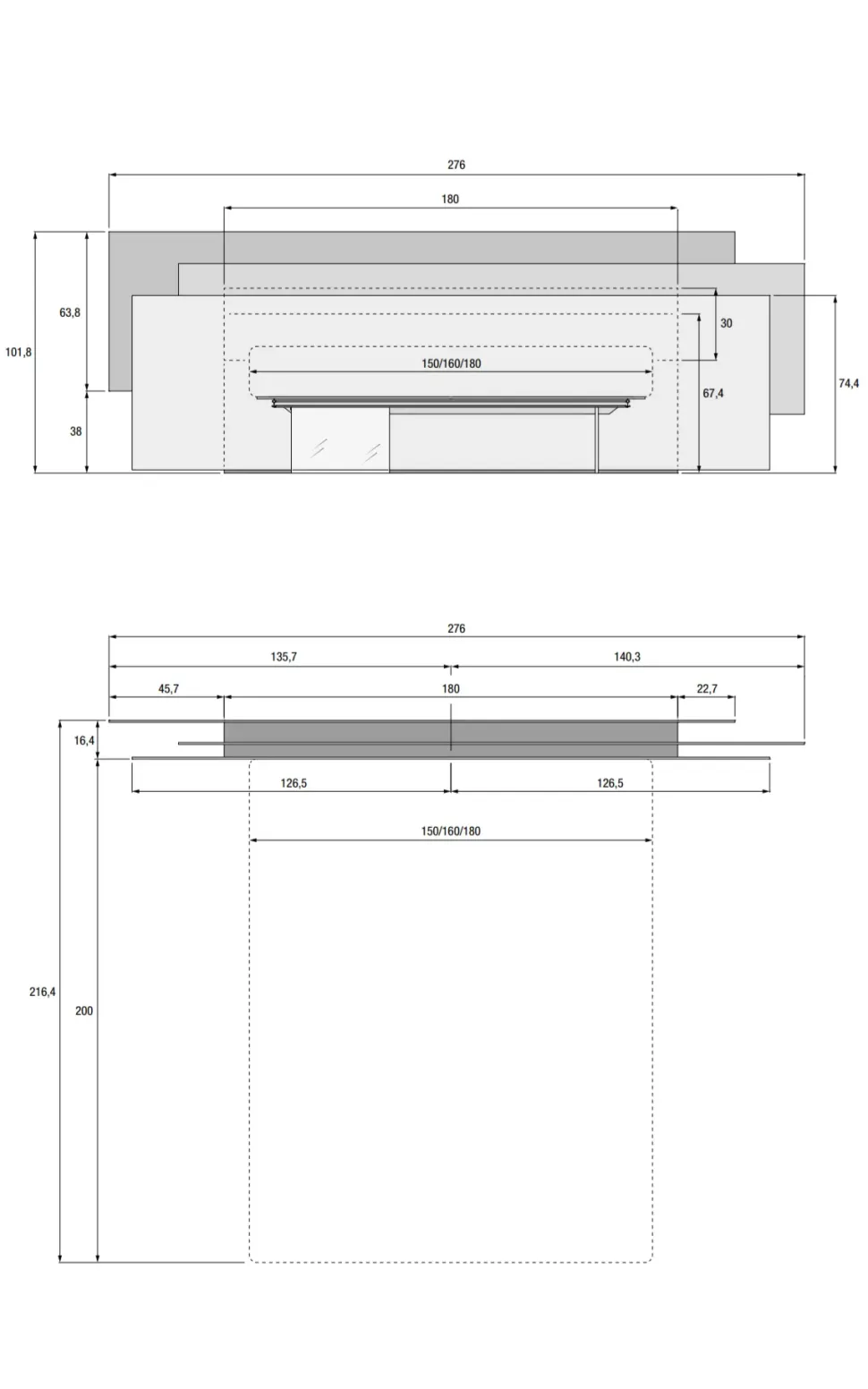 Letto design con piedini Vele_bed Lago a prezzo ribassato