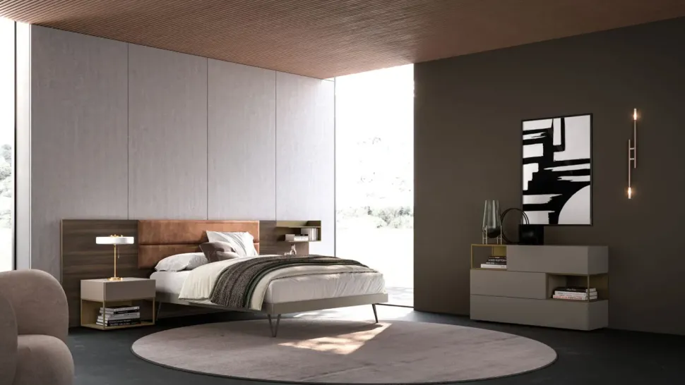 Letto design con piedini giako compongo night 05 Orme a prezzo scontato