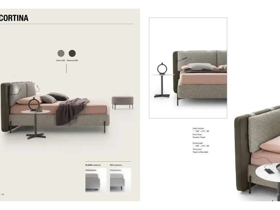 Letto design Cortina Le comfort scontato 35%