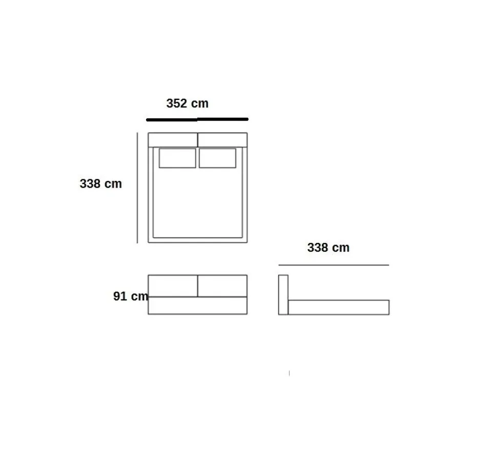 Letto design Letto con materasso 3metri x 3 metri maxi king Md work con uno sconto del 43%