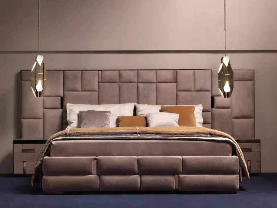 Letto design Luxury nabuk maxi Md work con uno sconto esclusivo