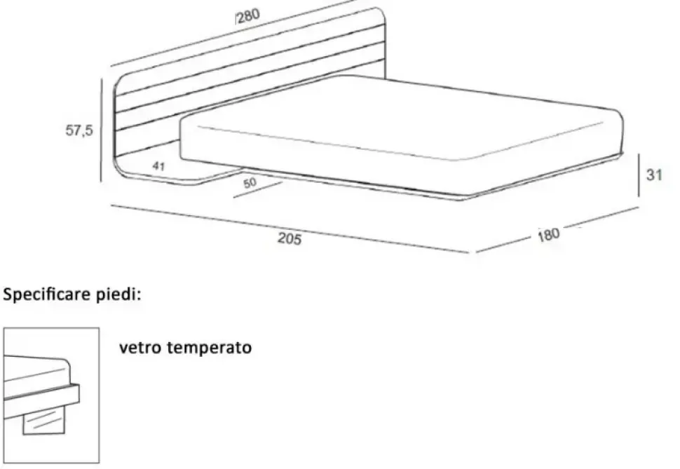 Letto design No-vo quercia Voltan con uno sconto del 20%