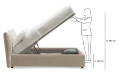 Letto imbottito con contenitore Gea * Rosini a prezzo scontato