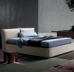 Letto imbottito con contenitore Modern * Samoa a prezzo ribassato