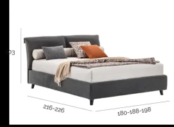 Letto imbottito con contenitore River V&nice a prezzo ribassato