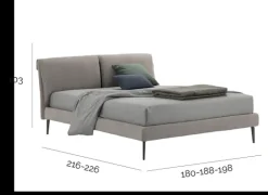 Letto imbottito con contenitore River V&nice a prezzo ribassato