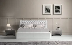 Letto imbottito con contenitore Rey nl Md work a prezzo scontato