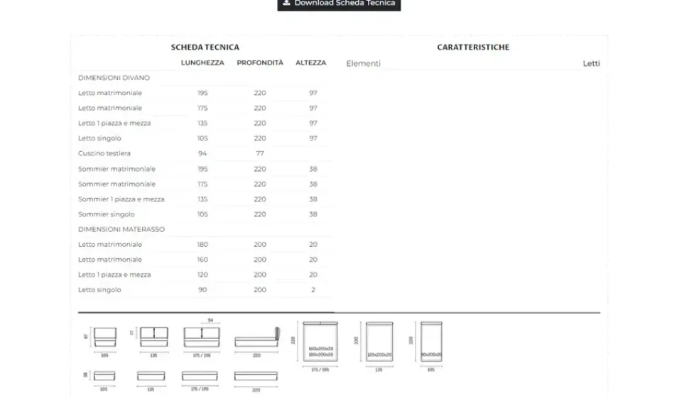 Letto imbottito con contenitore Nuvola Divanidea a prezzo scontato