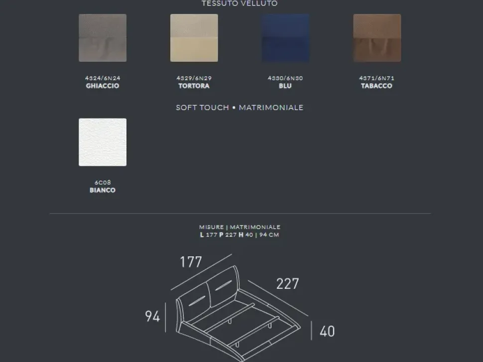 Letto imbottito con gambe Stromboli Target point a prezzo ribassato