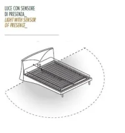 Letto imbottito con gambe Letto maxi con led180 x 200 luxury Md work a prezzo scontato