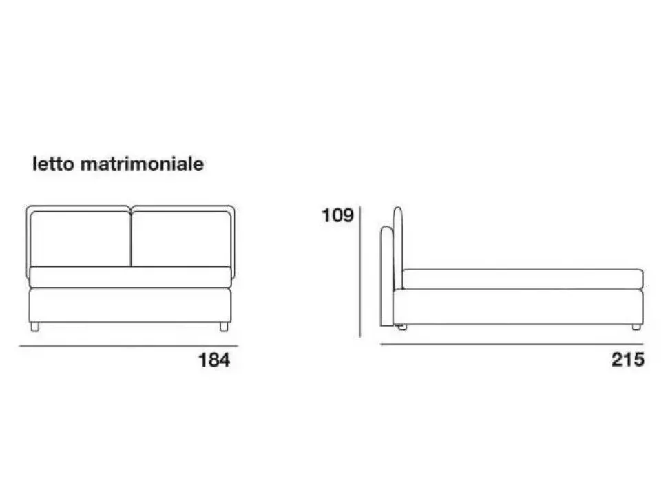 Letto imbottito con gambe Pegaso Salvetti a prezzo ribassato