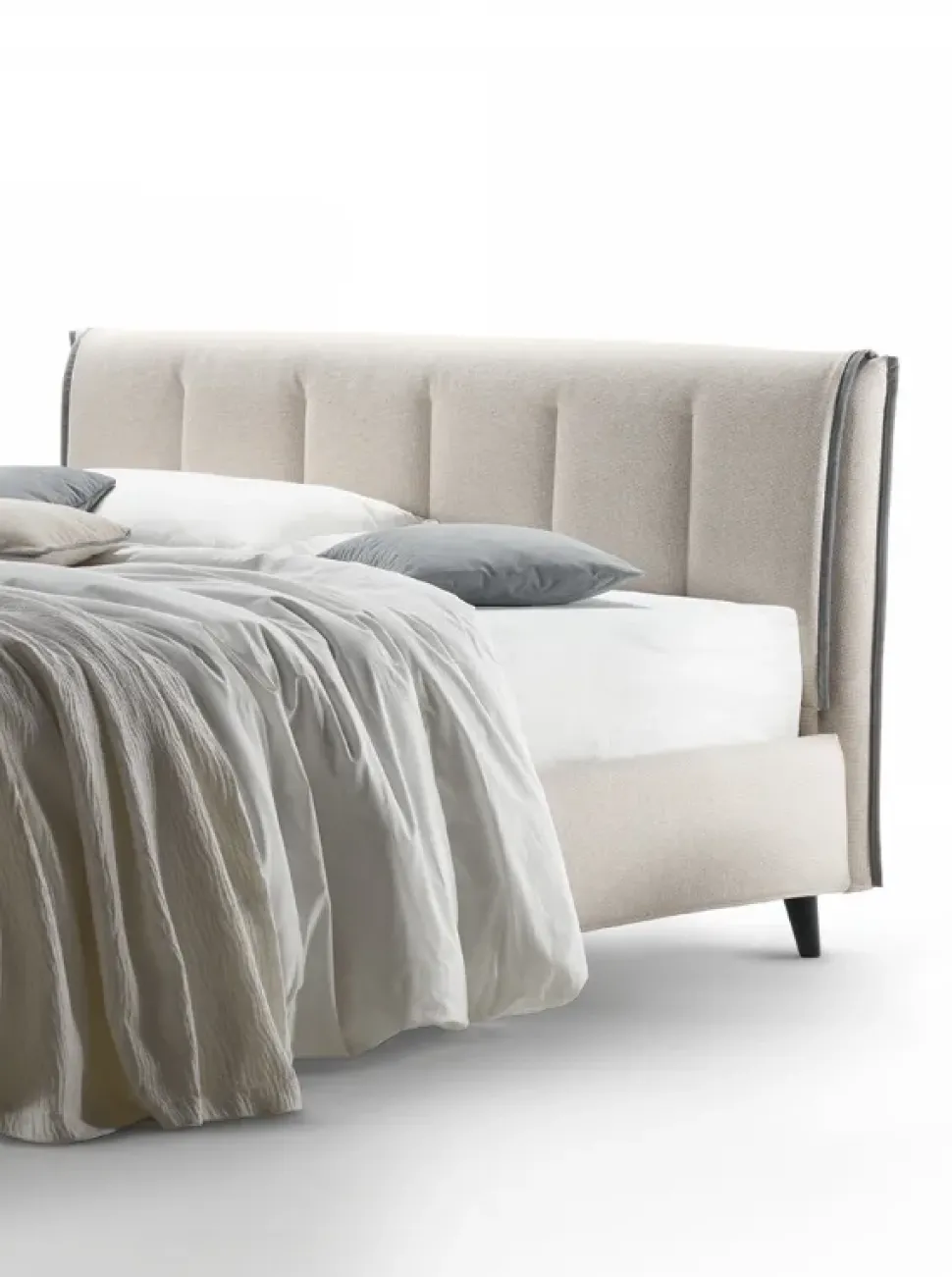 Letto imbottito con giroletto Dionisio cover mood Rosini a prezzo scontato