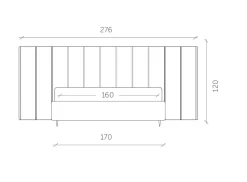 Letto imbottito con giroletto Letto xxl maxi in technonabuk Md work a prezzo ribassato