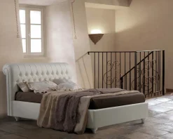 Letto imbottito con giroletto London Lettissimi a prezzo scontato