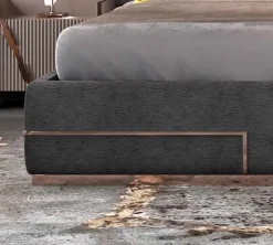 Letto imbottito con giroletto Letto acciaio oro rosa Md work a prezzo scontato