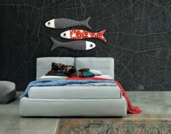 Letto imbottito con giroletto Academy soft Twils a prezzo ribassato