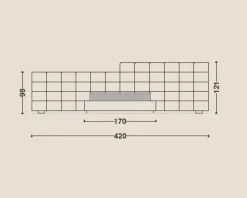 Letto imbottito con giroletto Letto maxi centauro velluto  Md work a prezzo scontato