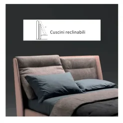 Letto imbottito con piedini Join * Samoa a prezzo scontato