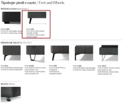 Letto imbottito con piedini Join * Samoa a prezzo scontato