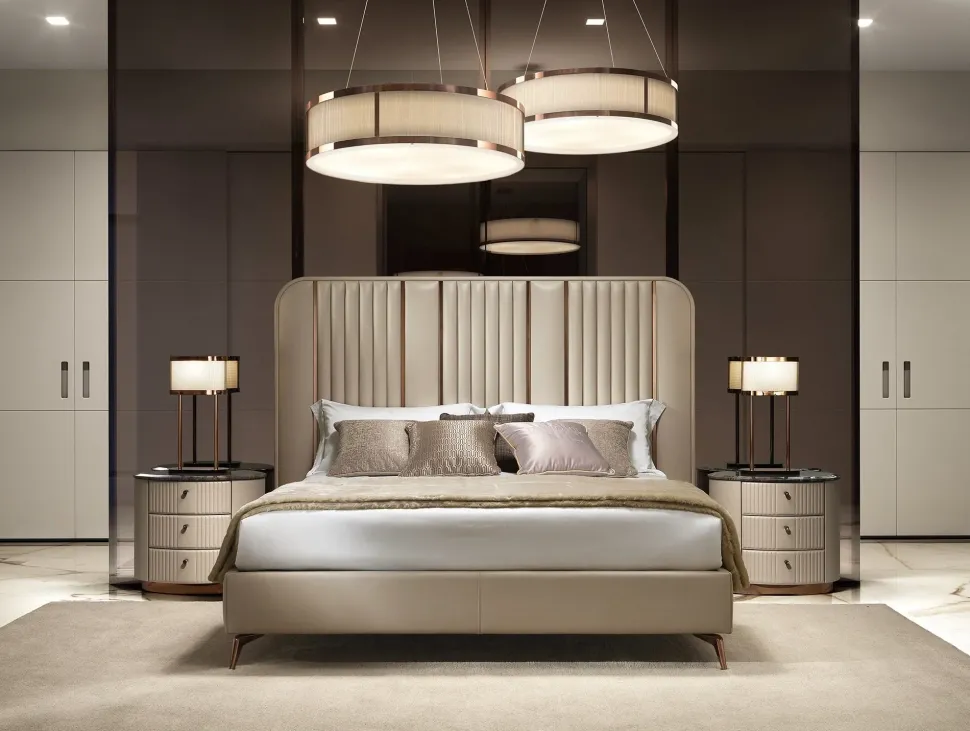 Letto imbottito modello Letto maxi 200 x 200 luxury venice di Md work scontato 41%