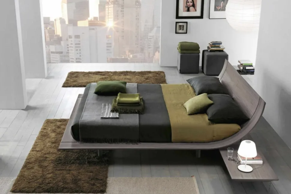 Letto in laccato con gambe Aqua Presotto a prezzo ribassato