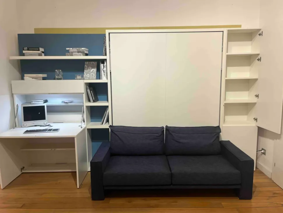 Letto in legno a scomparsa Penelope 2 sofa' divano next Clei a prezzo ribassato