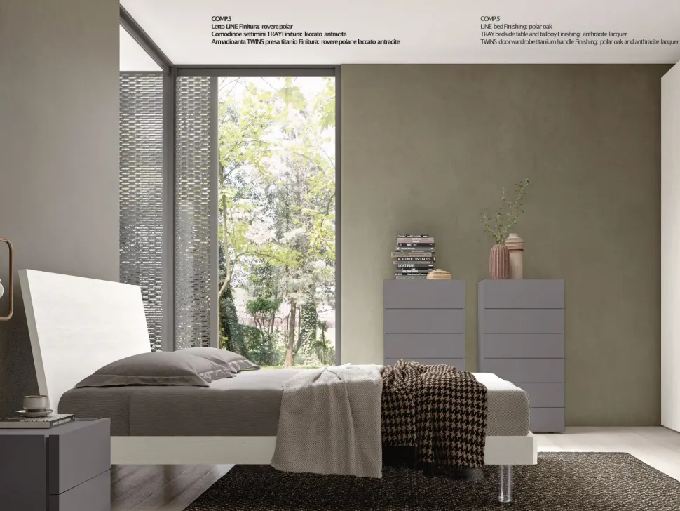 Letto in legno con gambe Line Akanto a prezzo scontato