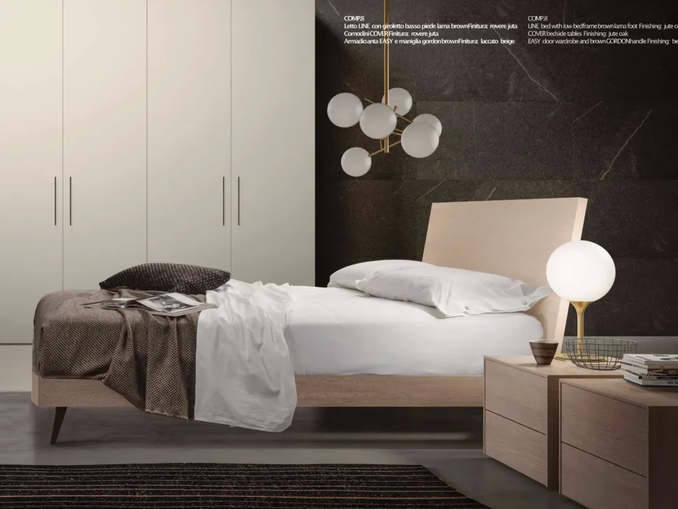 Letto in legno con gambe Line Akanto a prezzo scontato