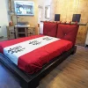 Letto in legno con giroletto Letto zedn japan legno ebambu con cuscinoni red  Nuovi mondi cucine a prezzo scontato