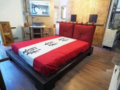 Letto in legno con giroletto Letto zedn japan legno ebambu con cuscinoni red  Nuovi mondi cucine a prezzo scontato