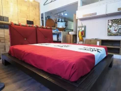 Letto in legno con giroletto Letto zedn japan legno ebambu con cuscinoni red Nuovi mondi cucine a prezzo scontato
