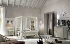 Letto in legno con giroletto Letto con baldacchino mod.sissi  a prezzo ribassato