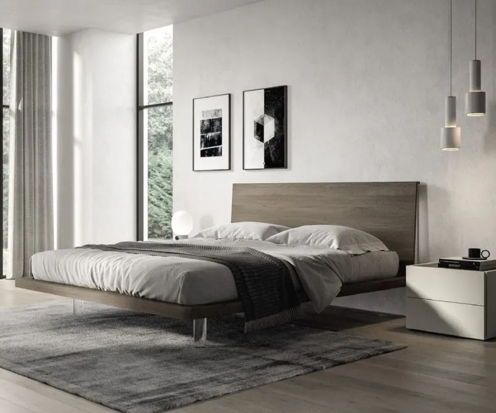 Letto in legno con piedini Zeo Artigianale a prezzo scontato