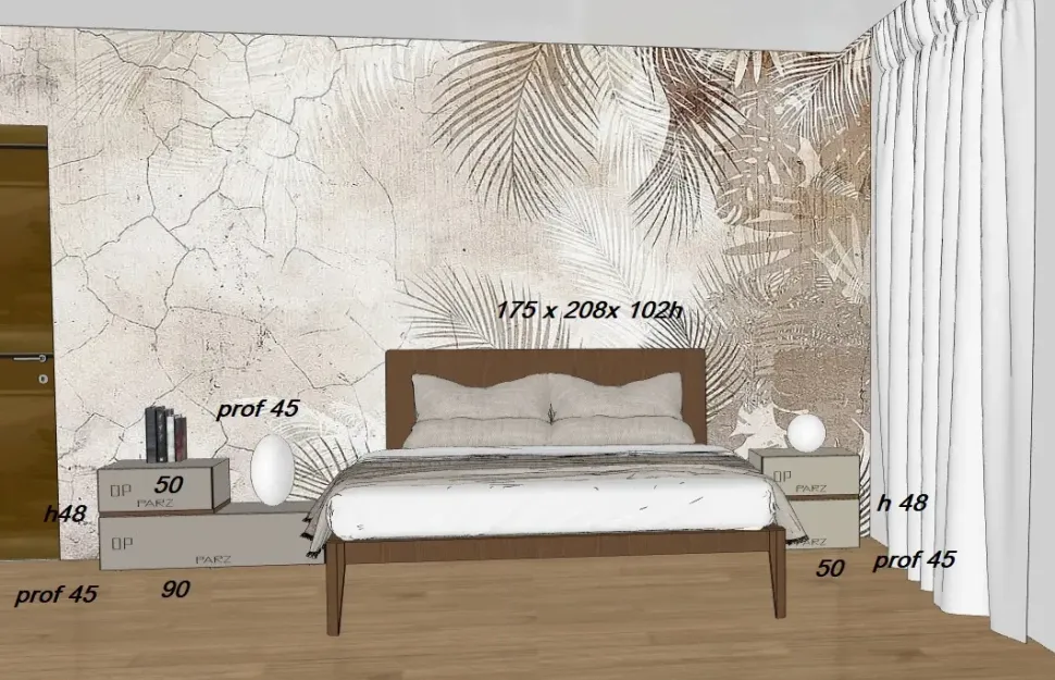 Letto in legno modello Letto e comodini di Pianca scontato 28%