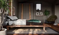 Letto in legno modello Letto matyrimoniale zen japan in legno di Nuovi mondi collection scontato 50%