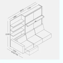 Letto in legno modello Swing di Clei scontato 30%