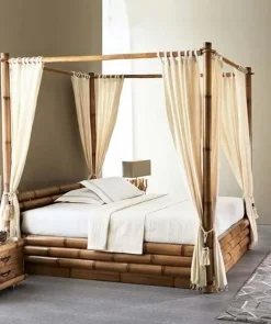 Letto Letto baldachino  monson in legno e crash bambu  di Bortoli scontato del 23%