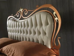 Letto Letto in ferro color rame e pelle luxury  Md work SCONTATO a PREZZI OUTLET