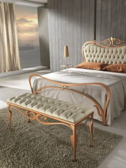 Letto Letto in ferro color rame e pelle luxury  Md work SCONTATO a PREZZI OUTLET