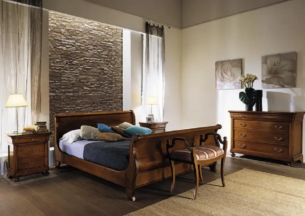 Letto Letto matrimoniale a barchetta stile 800 scontato del -30 %