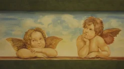 Letto matrimoniale con affresco dipinto a mano scontato del -60%