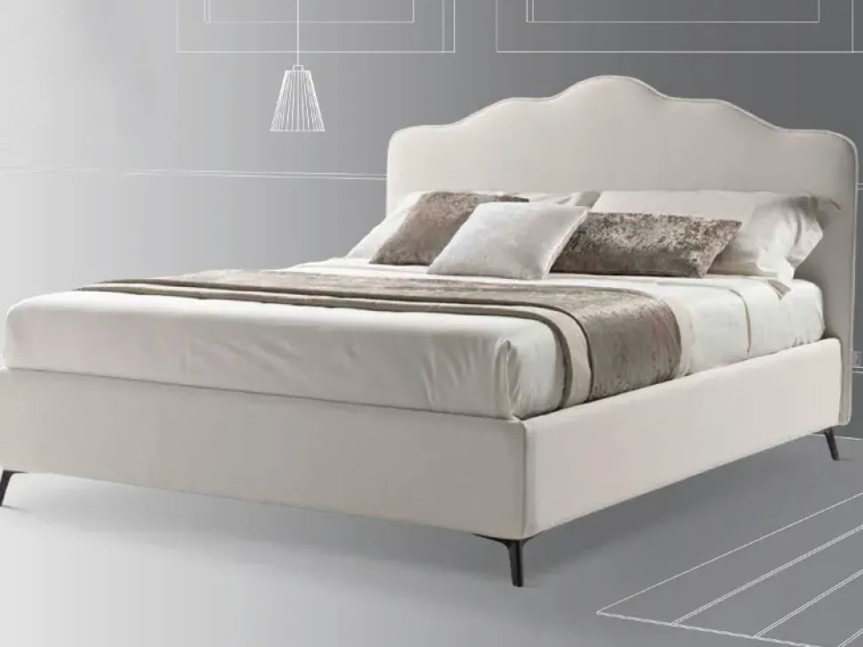 Letto matrimoniale con contenitore Barbara tessuto Stilfar a prezzo scontato