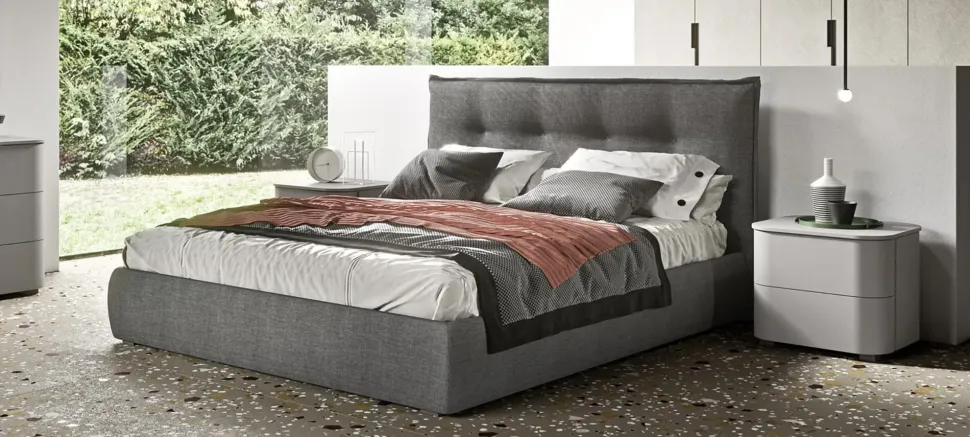 Letto matrimoniale con contenitore Leggo Mab a prezzo scontato