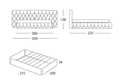 Letto matrimoniale con giroletto Luxury maxy capitonne artigianale  Md work a prezzo scontato