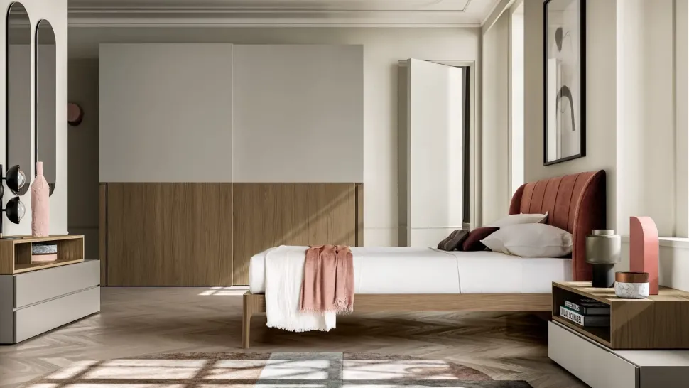 Letto matrimoniale con piedini Scirocco Santalucia a prezzo scontato