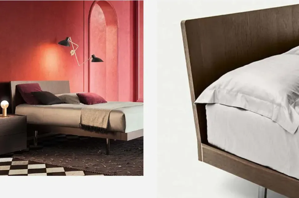 Letto matrimoniale con piedini Alfa Pedini a prezzo scontato