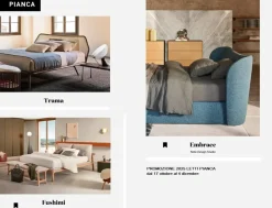 Letto matrimoniale con piedini Promoletti Pianca a prezzo ribassato