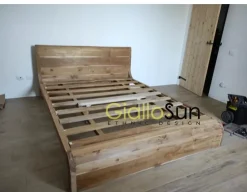 Letto matrimoniale design Letto wave legno teak Outlet etnico a prezzo ribassato