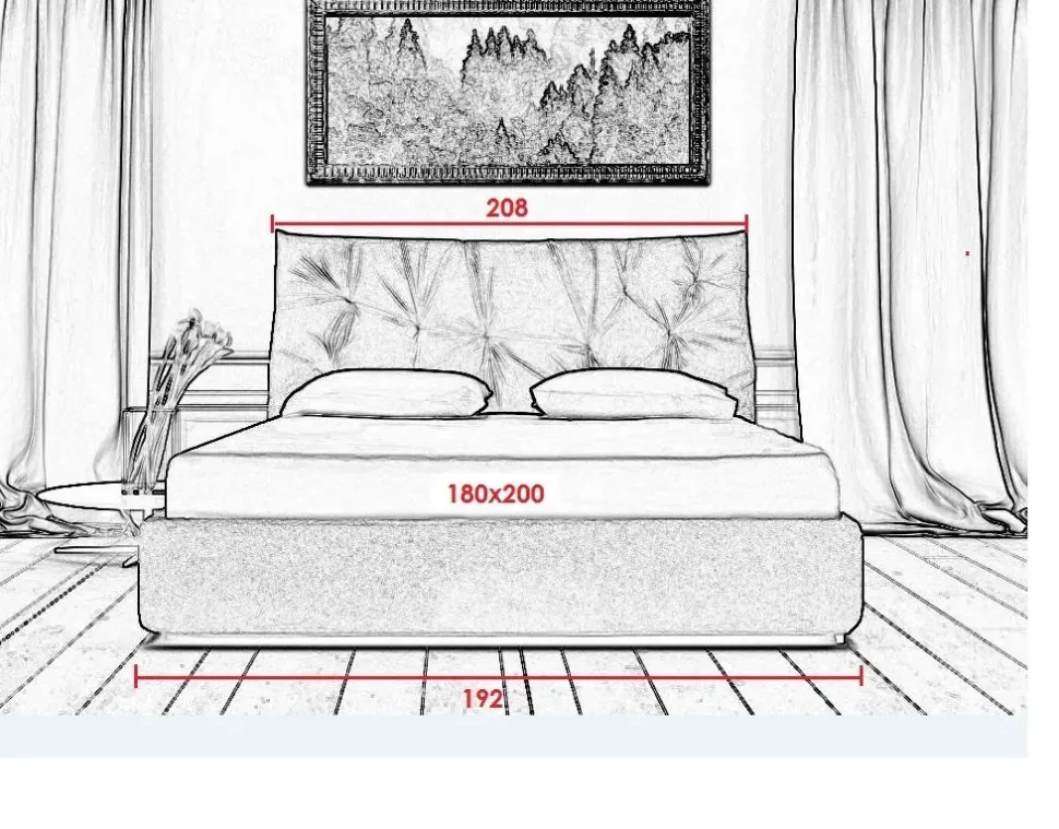 Letto matrimoniale Letto maxi velluto pronta consegna Md work con uno sconto IMPERDIBILE