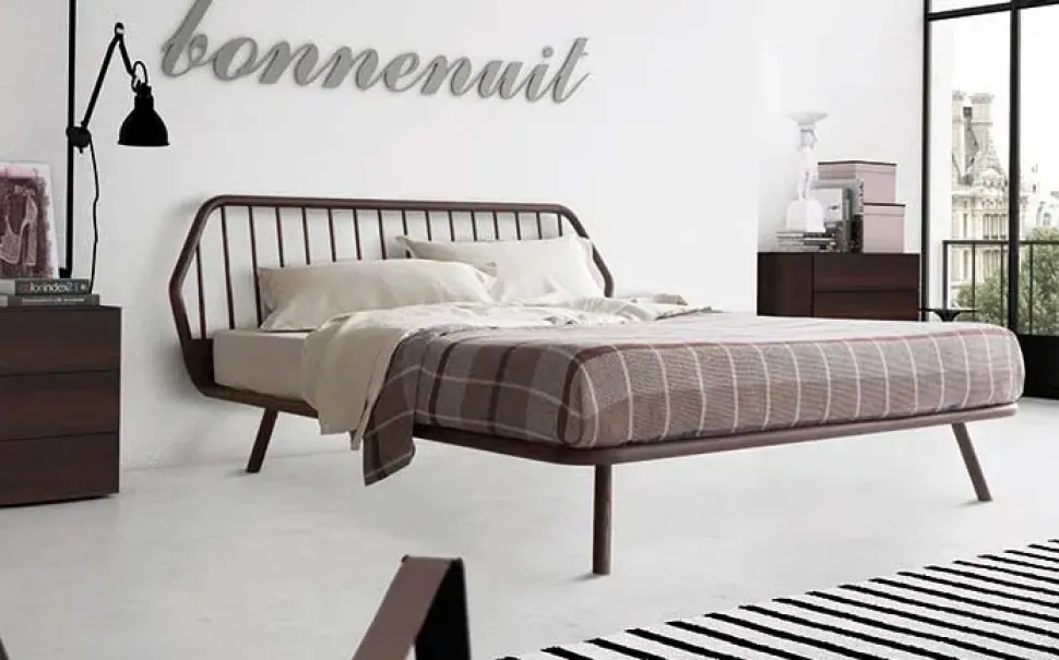 Letto matrimoniale moderno Trama Pianca a prezzo ribassato